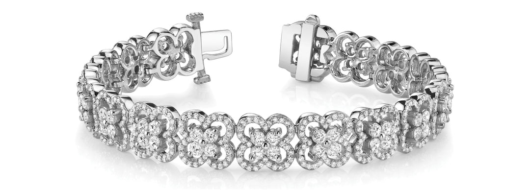 18K White Gold Multi-Diamond Fashion Bracelet