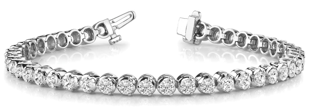 Platinum White Diamond In-Line Fashion Bracelet