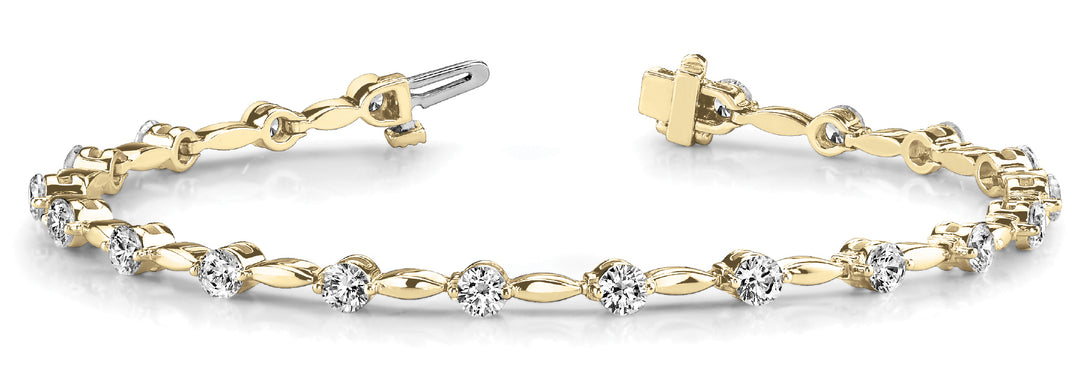 14K Yellow Gold 1ctw Round Diamond Fashion Bracelet