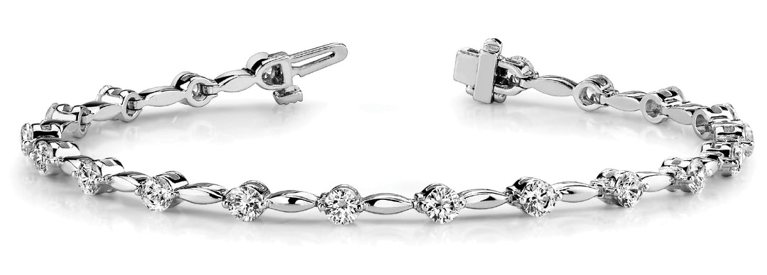 14K White Gold 1ctw Round Diamond Fashion Bracelet