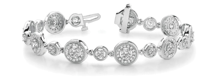 14K White Gold Vintage Diamond Tennis Bracelet