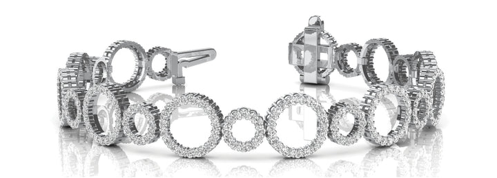 14K White Gold Multi-Diamond Fashion Bracelet