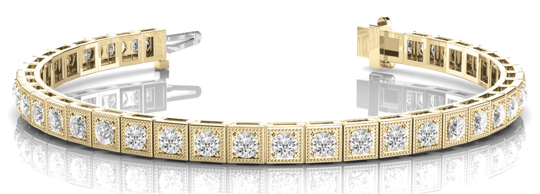 18K Yellow Gold Vintage Diamond Bracelet