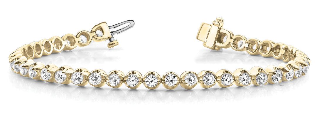 14K Yellow Gold Round Diamond Fashion Bracelet