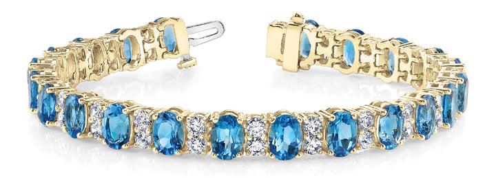 18K Yellow Gold Diamond Cluster Fashion Bracelet