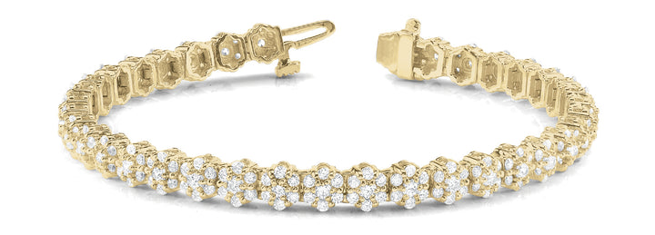 14K Yellow Gold Diamond Fashion Tennis Bracelet