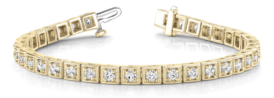 14K Yellow Gold Vintage Diamond Bracelet