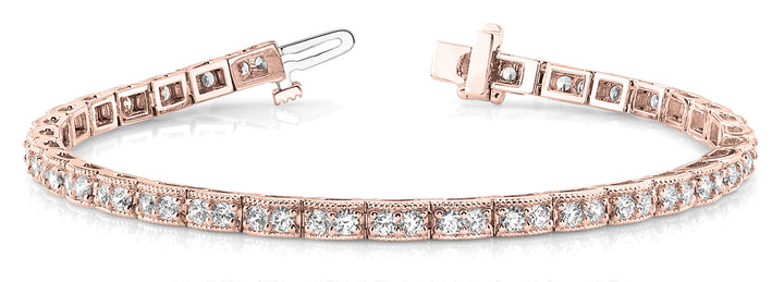 14K Rose Gold Vintage Diamond Tennis Bracelet