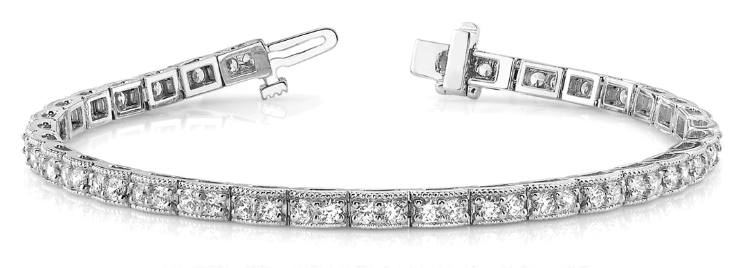 Platinum 2ct Vintage Diamond Tennis Bracelet