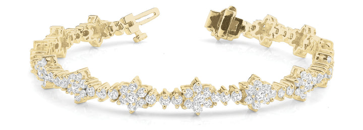 14K Yellow Gold Multi-Diamond Fashion Bracelet