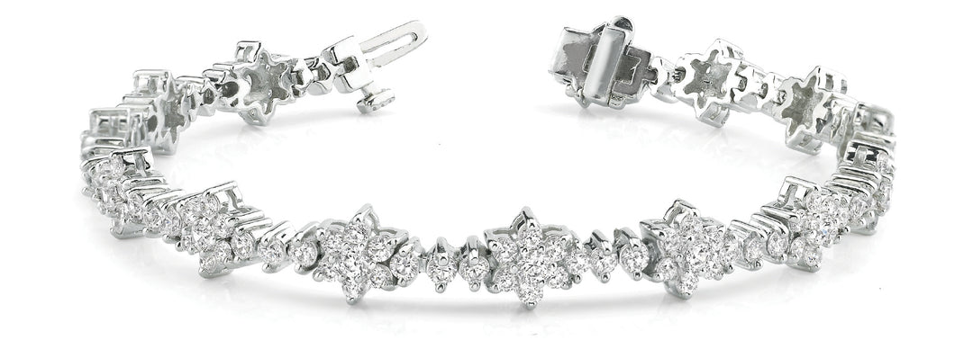 14K White Gold Multi-Diamond Fashion Bracelet