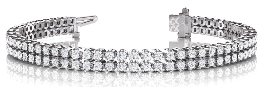 18K White Gold Diamond Multi-Row Tennis Bracelet