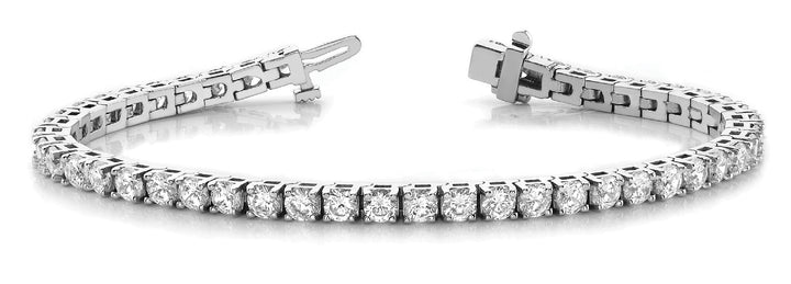 18K White Gold Round Diamond Tennis Bracelet