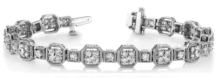 Platinum Vintage 2ctw Round Diamond Tennis Bracelet