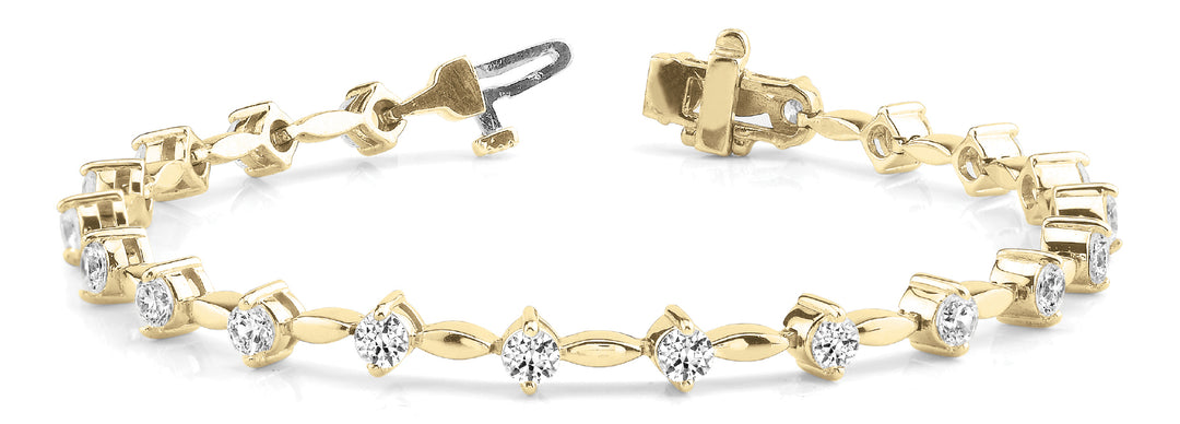 14K Yellow Gold 1ctw Round Diamond Fashion Bracelet
