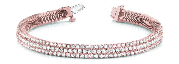 18K Rose Gold Multi-Row Diamond Bracelet