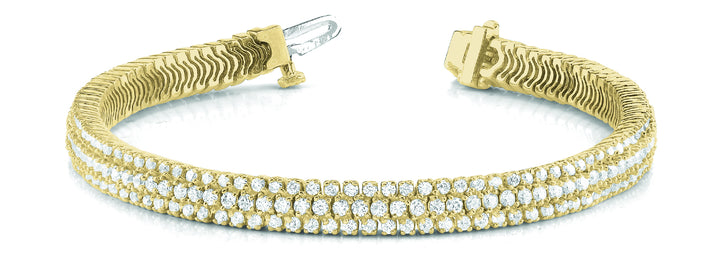 18K Yellow Gold Multi-Row Diamond Bracelet