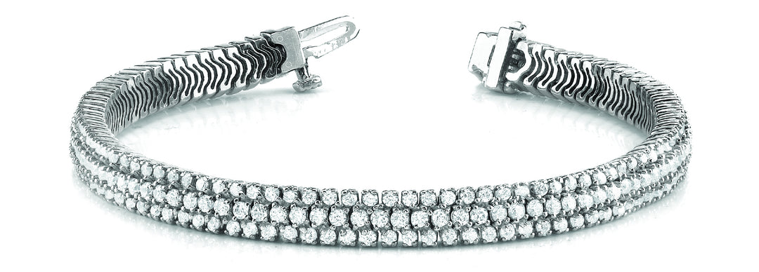 Platinum Multi-Row Diamond Tennis Bracelet