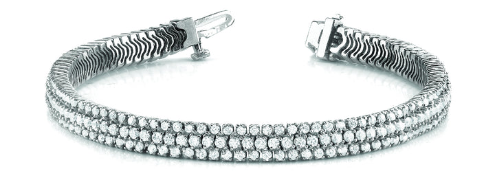 Platinum Multi-Row Diamond Tennis Bracelet