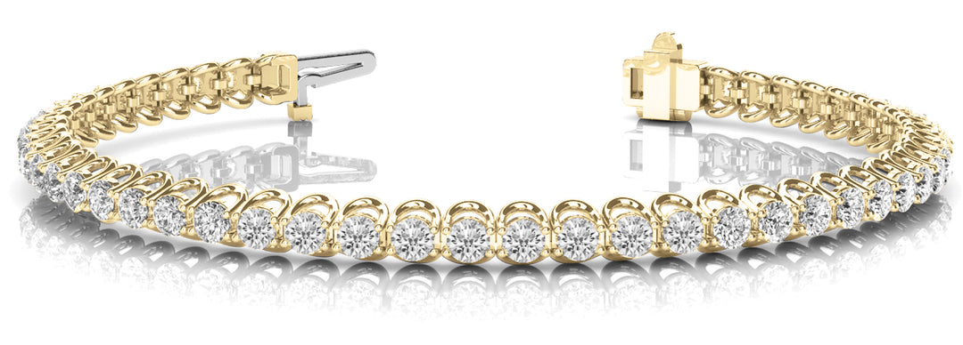 14K Yellow Gold Diamond Tennis Bracelet