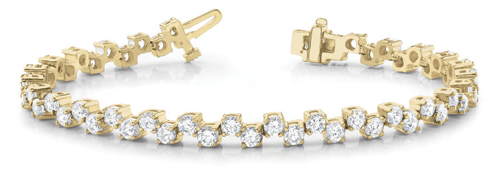 14K Yellow Gold Diamond Tennis Bracelet - 2 CTW