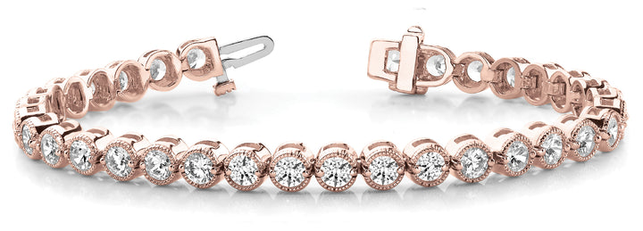 Rose Gold 1 CT Diamond Vintage Tennis Bracelet