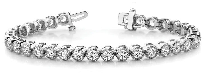Platinum 1 CT Diamond Vintage Tennis Bracelet