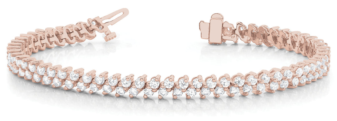 14K Rose Gold 4ctw Diamond Multi-Row Bracelet