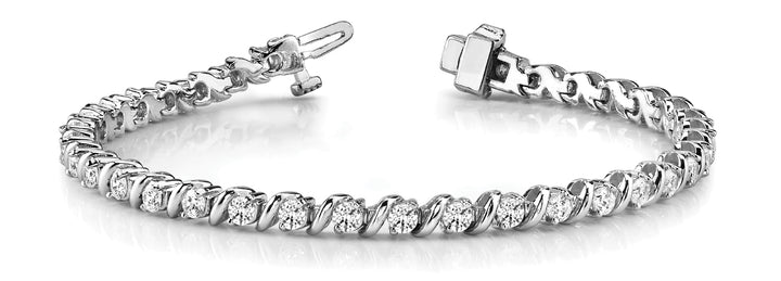 Platinum 5/8 ct Diamond S-Link Fashion Bracelet