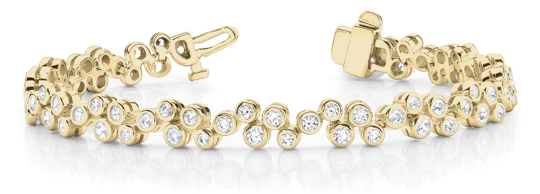 14K Yellow Gold Diamond Fashion Tennis Bracelet