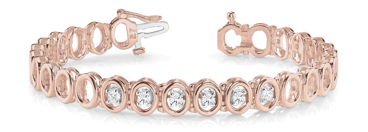 18K Rose Gold 3/8 ct tw Fashion Diamond Bracelet