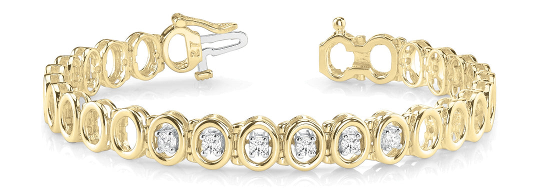 14K Yellow Gold 3/8 ct tw Fashion Diamond Bracelet