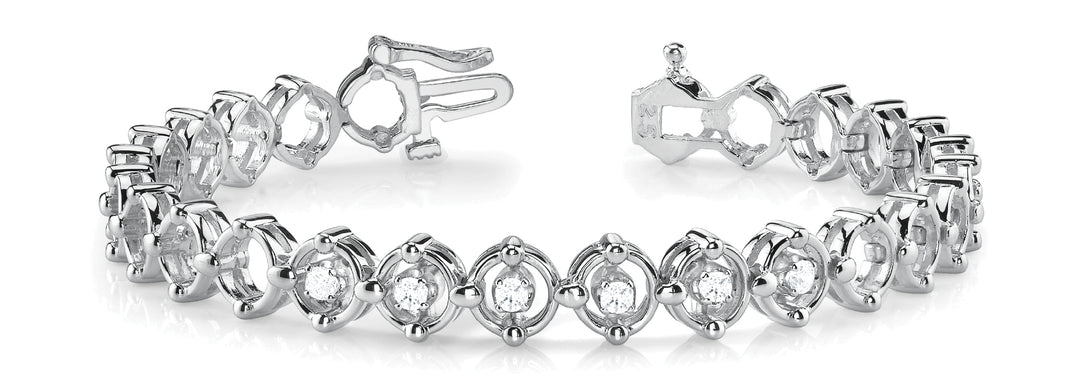 Multi-Diamond Round Tennis Bracelet