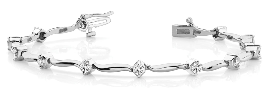 14 Stone Round Diamond Bracelet