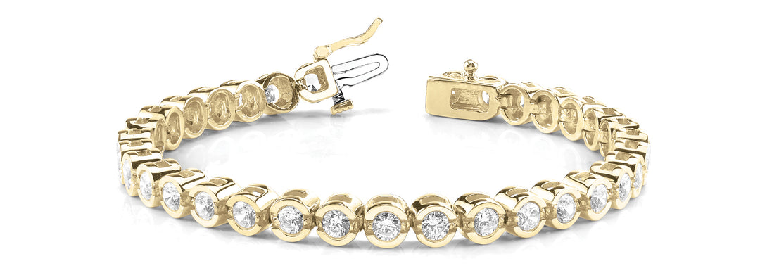 14K Yellow Gold Diamond Line Bracelet