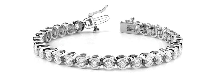 Platinum 1ctw Round Diamond In-Line Bracelet