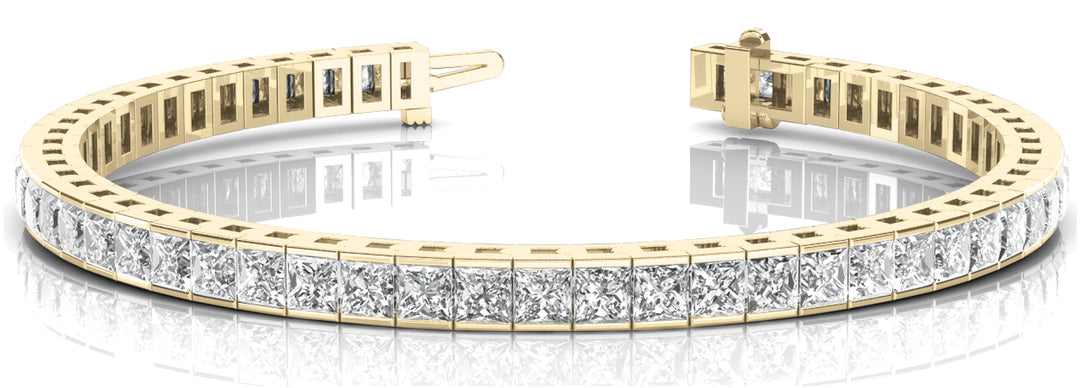 18K Yellow Gold 10.71ctw Square Diamond Bracelet