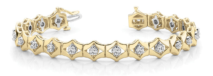 14K Yellow Gold Diamond Fashion Bracelet