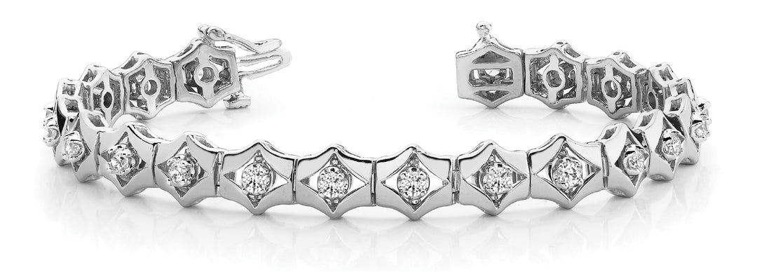 18K White Gold 1ctw Round Diamond Fashion Bracelet