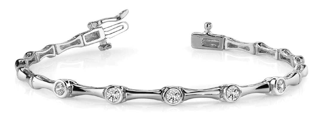 Platinum White Diamond Fashion Tennis Bracelet