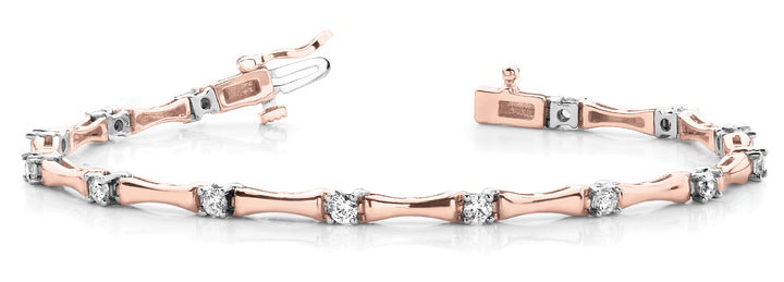 18K Rose Gold 1 ct tw Fashion Diamond Bracelet