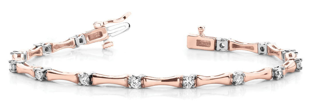 Rose Gold 1 CT Diamond Fashion Tennis Bracelet