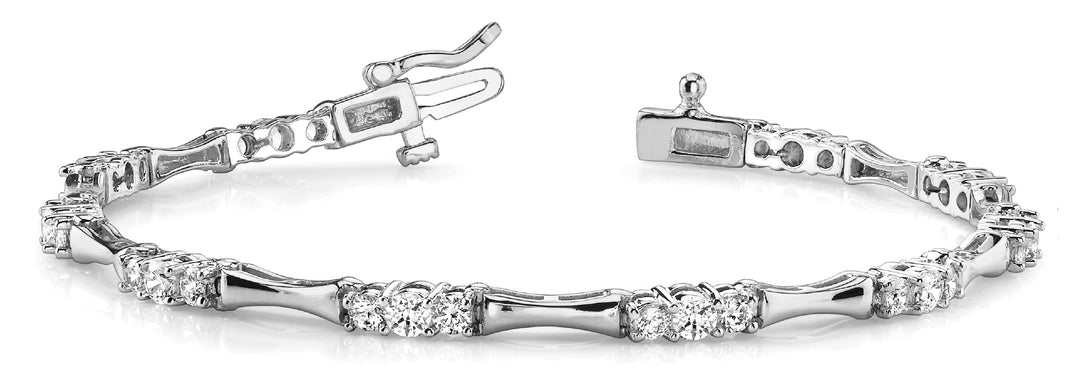 14K White Gold Multi-Diamond Fashion Bracelet