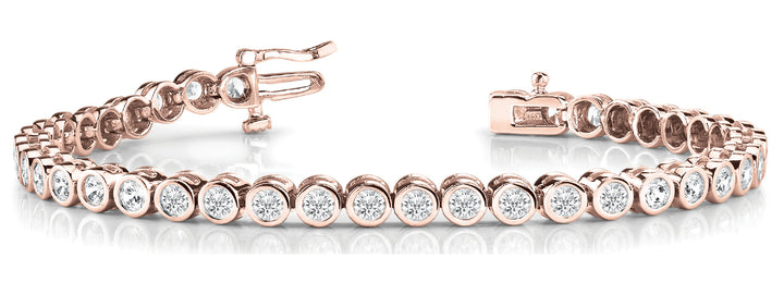 Rose Gold 2 CT Diamond Bezel Tennis Bracelet