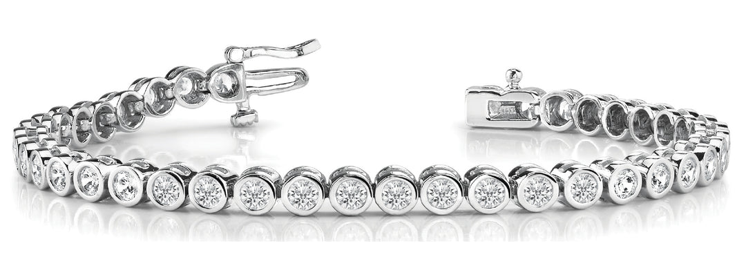 Platinum 2ctw Round Diamond Fashion Line Bracelet