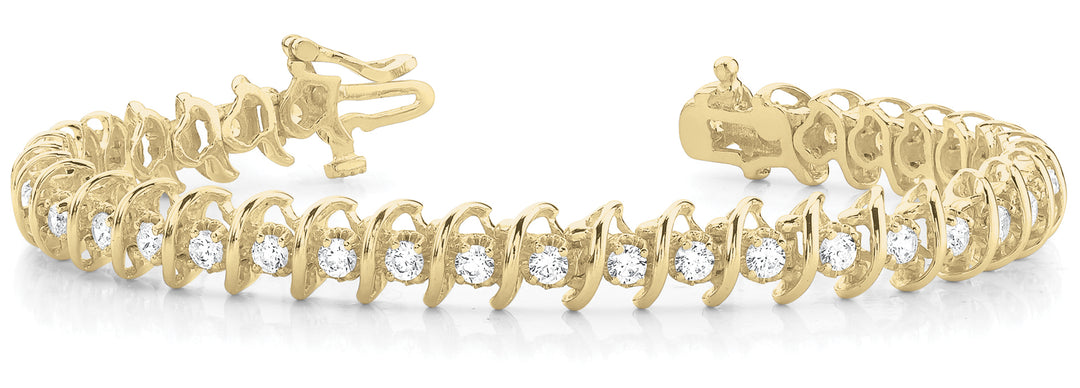 14K Yellow Gold Diamond Fashion Bracelet