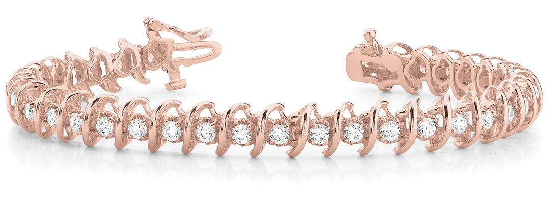 14K Rose Gold 1/4 ct tw Fashion Diamond Bracelet