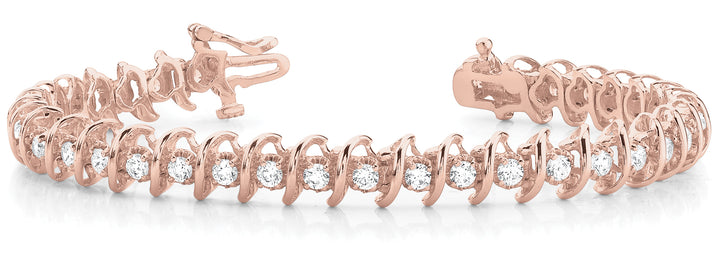 14K Rose Gold 1/4 ct tw Fashion Diamond Bracelet