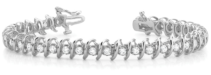 14K White Gold 1/4 ct tw Fashion Diamond Bracelet