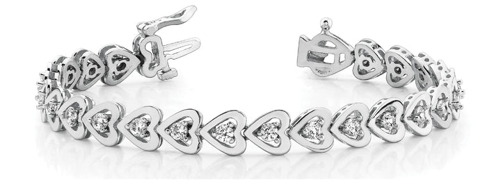 14K White Gold Diamond In-Line Bracelet
